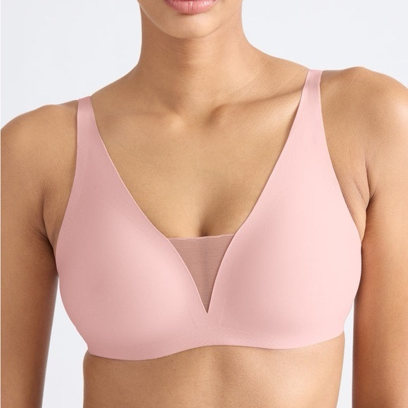 Blush pink Knix Shadow Mesh Revolution V Neck Bra XL - Picture 1 of 9